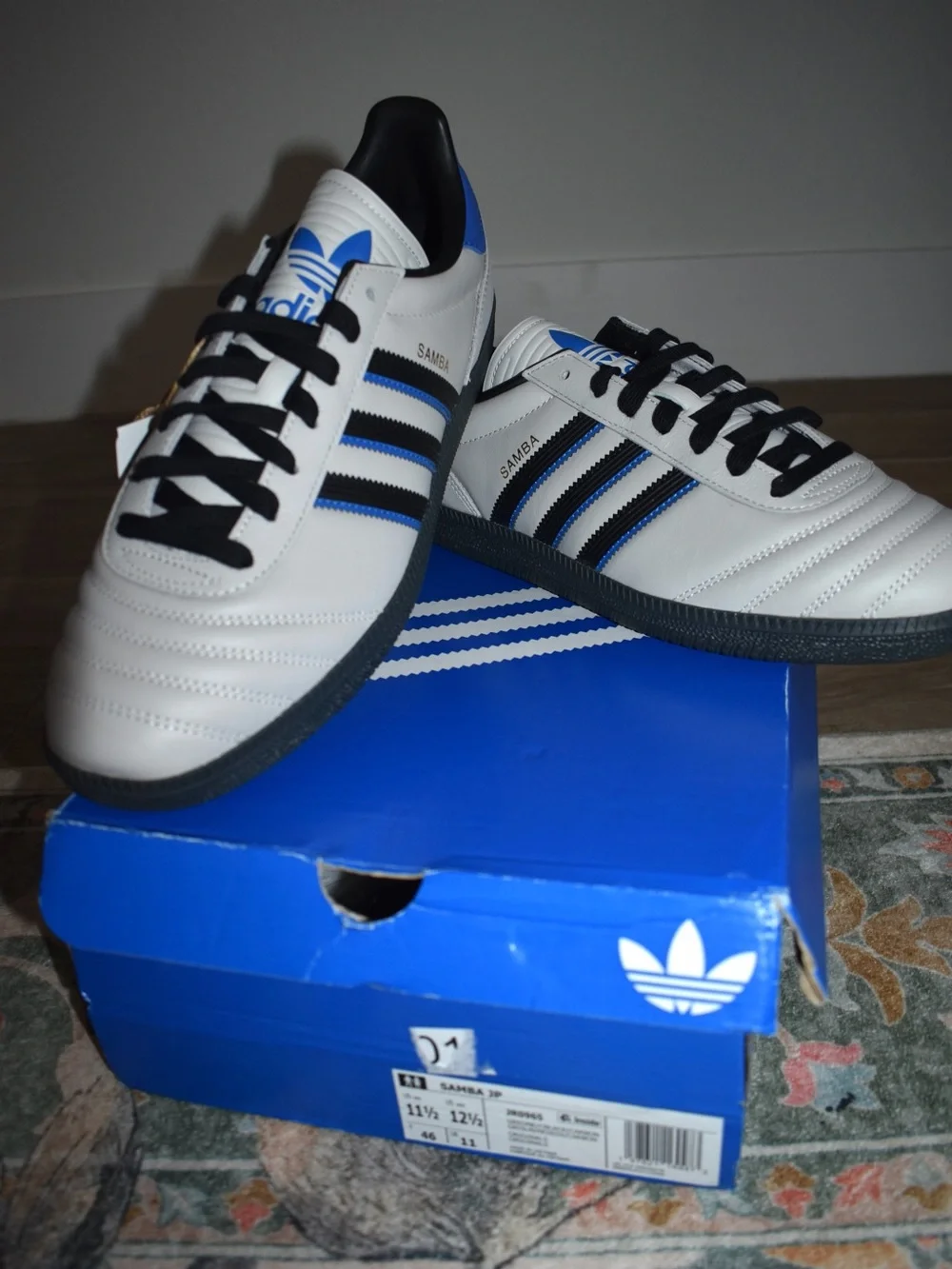 Adidas Samba JP Grey Black Blue Leather Sneakers Men’s 11.5 NWT